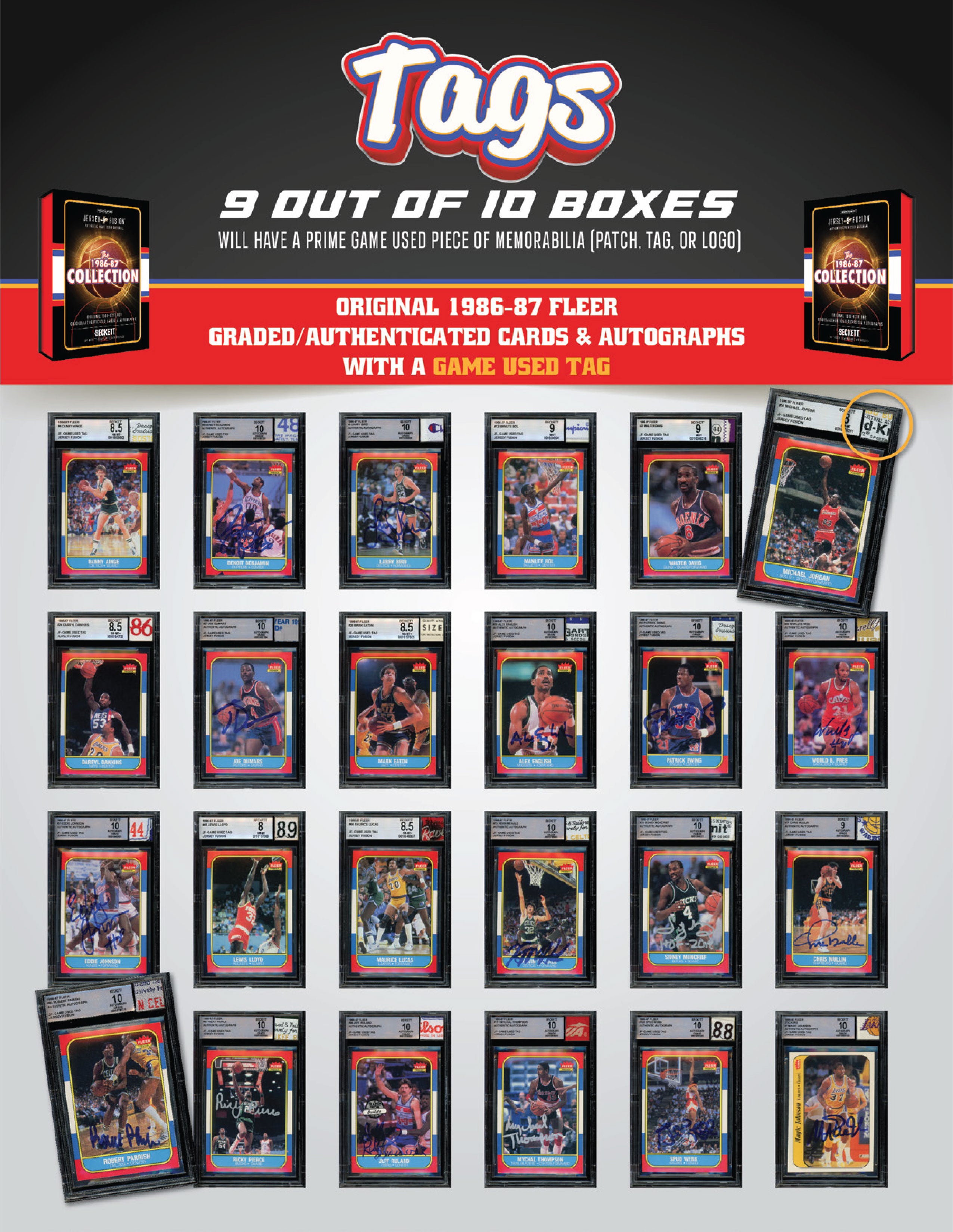 Jersey Fusion: The 1986-87 Collection FINALE Box - (1) BAS/BGS Card Per Box