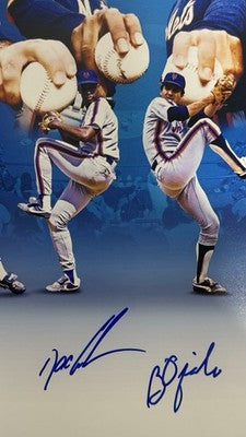Gooden Darling Ojeda Fernandez Mets Starting 4 Signed 16x20 Photo Edit JSA W COA