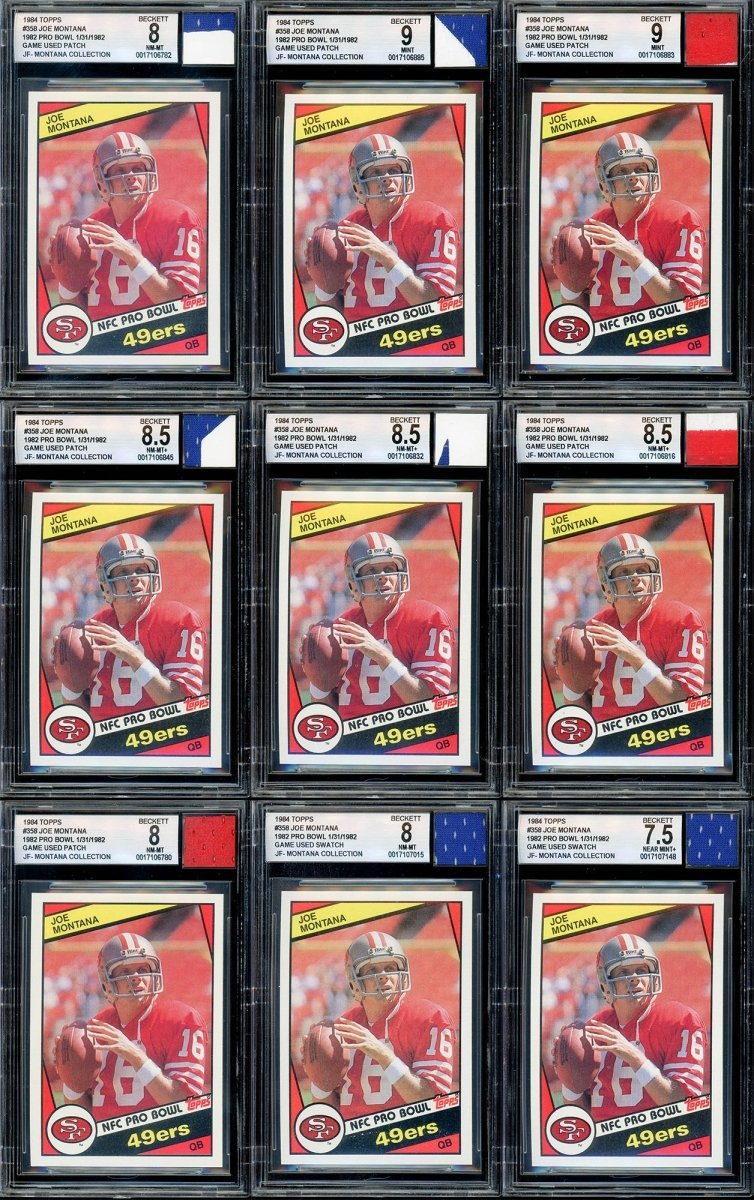“Montana Collection&quot; – BGS/BAS Graded Cards &amp; Autographs of Joe Montana – (1) Card Per Box