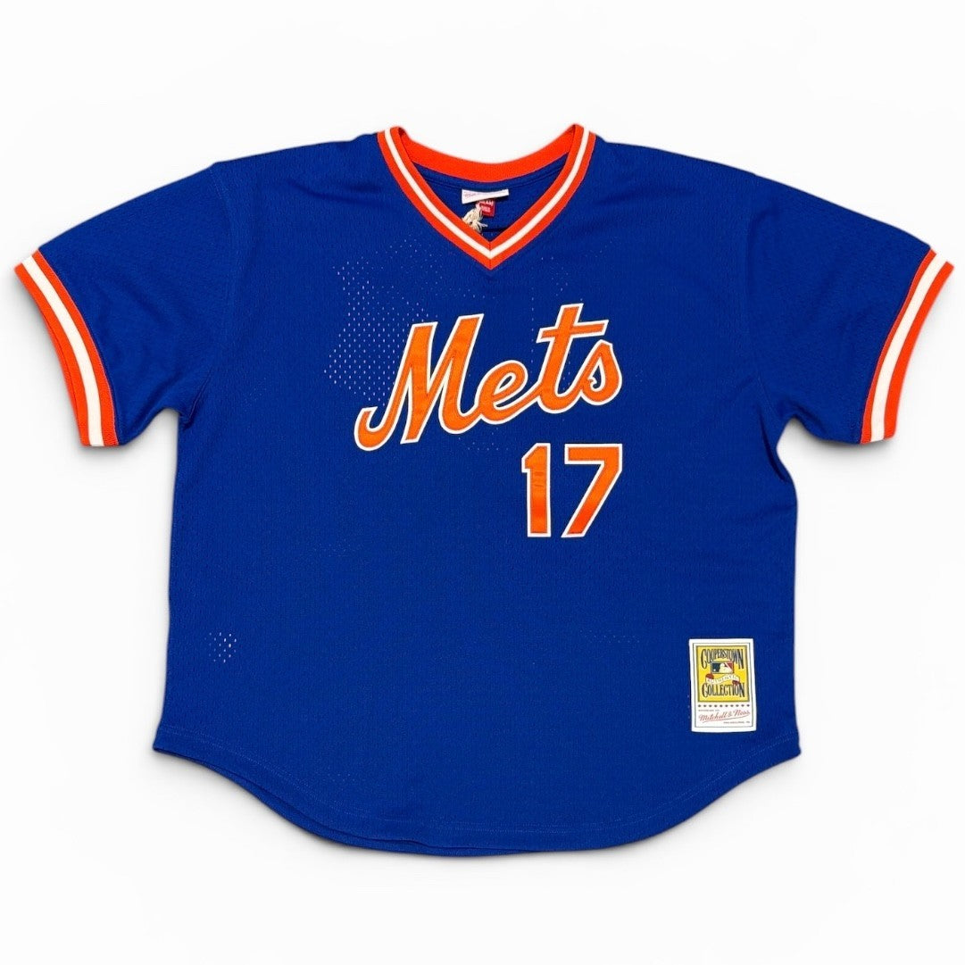 Keith Hernandez Signed Mets Mitchell &amp; Ness Jersey w/ #17 Retired Becket BAS COA
