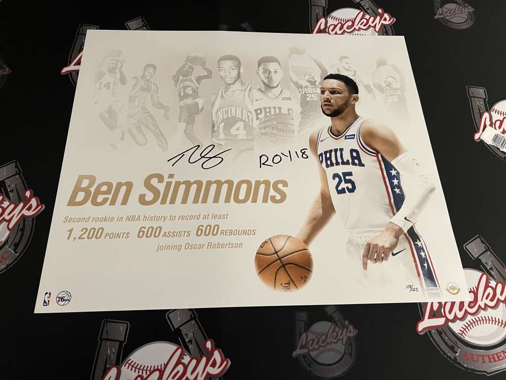Ben Simmons Signed 20x24 Photo NBA Royalty "ROY 18" 11/125 UDA COA 76ers