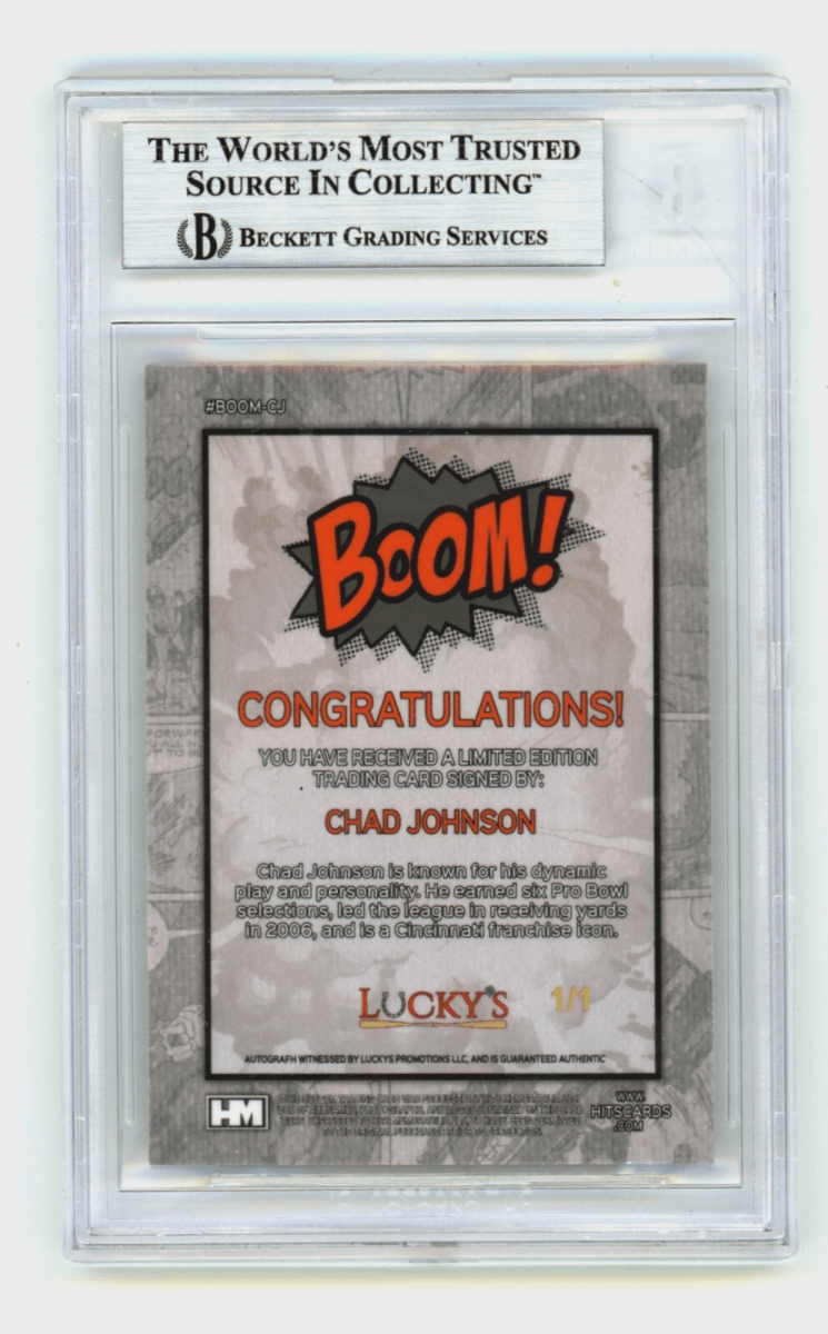 Chad Johnson 2024 Hits Memorabilia BOOM Super 1/1 Signed BGS BAS Auto Cincinnati