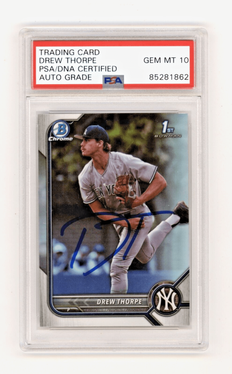 Drew Thorpe 2022 Bowman Chrome Draft Refractor 1st Rookie RC Signed PSA 10 Auto