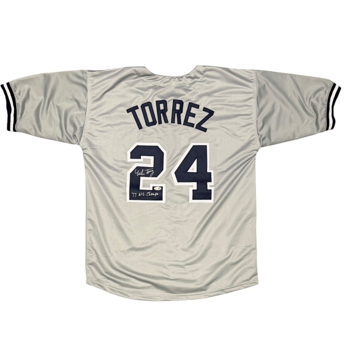 Mike Torrez Signed New York Yankees Custom Jersey w/ 77 WS Champs JSA Wit COA