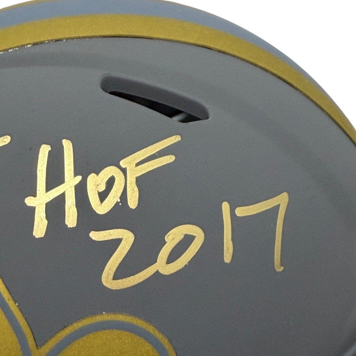 Morten Anderson Signed Saints Slate Mini Helmet w/ HOF 2017 JSA Witness COA