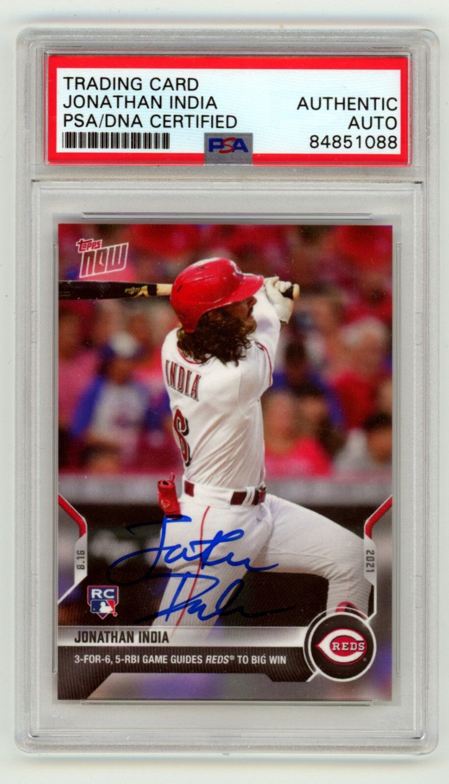 Jonathan India 2021 Topps Now #666 Signed Rookie RC PSA Authentic Auto Royals
