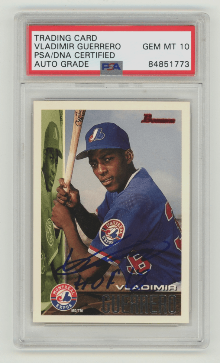 Vladimir Guerrero Sr. 1995 Bowman #90 Rookie RC w/ HOF 18 Ins Signed PSA 10 Auto