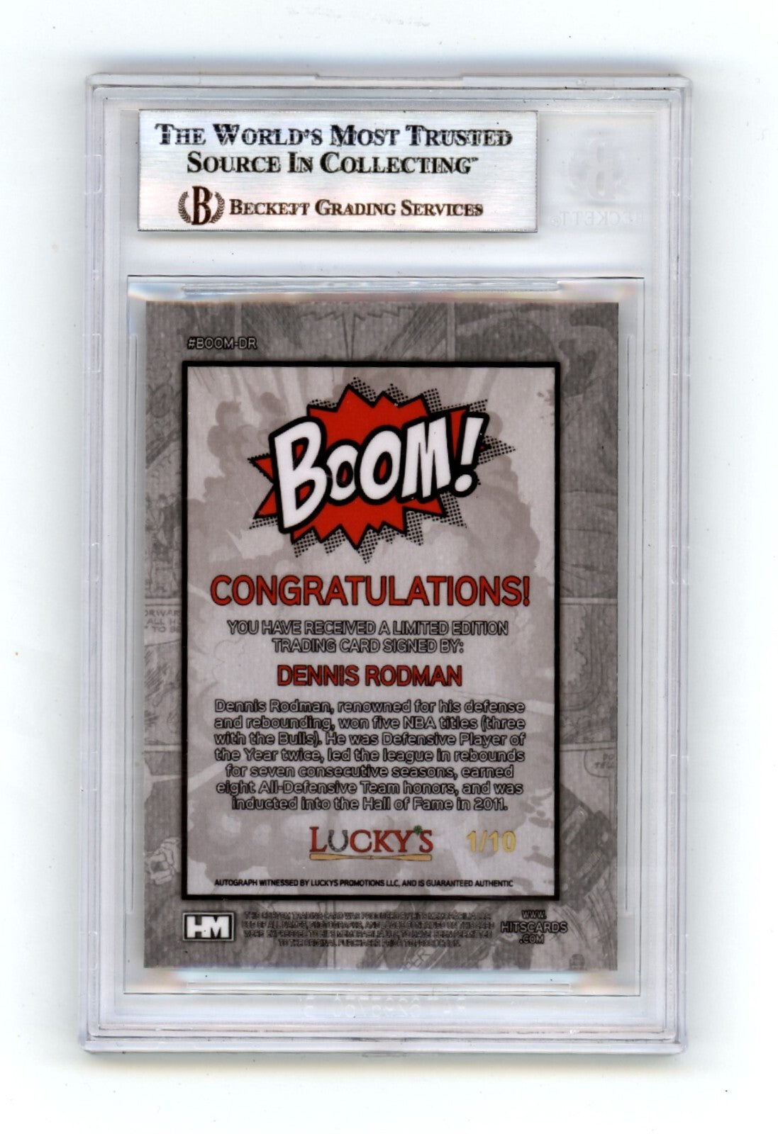 Dennis Rodman 2024 Hits Memorabilia BOOM Gold #/10 Signed BGS BAS Auto Bulls