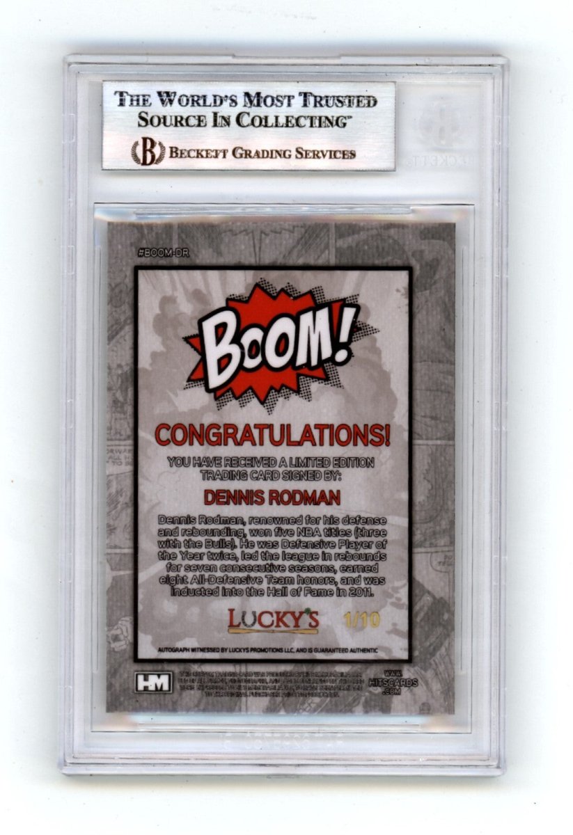 Dennis Rodman 2024 Hits Memorabilia BOOM Gold #/10 Signed BGS BAS Auto Bulls