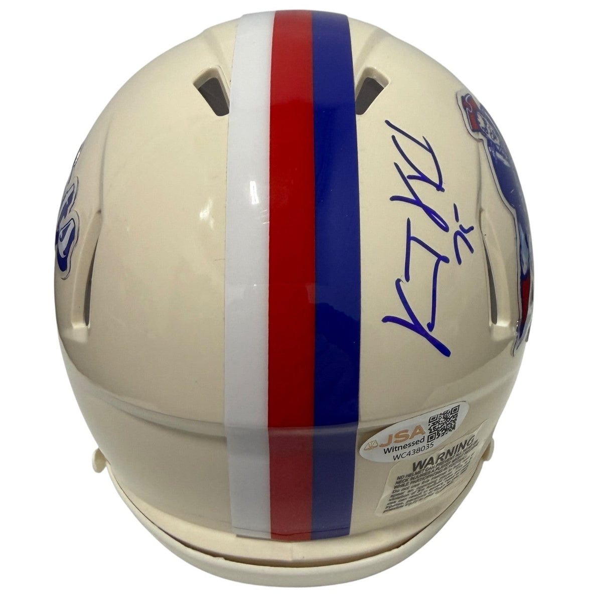 Vince Wilfork Signed New England Patriots Retro Mini Helmet JSA Witness COA