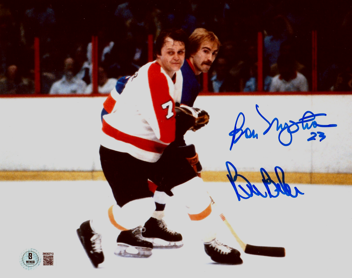 Bobby Nystrom &amp; Bill Barber Dual Signed 8x10 Photo Beckett BAS COA Islanders HOF