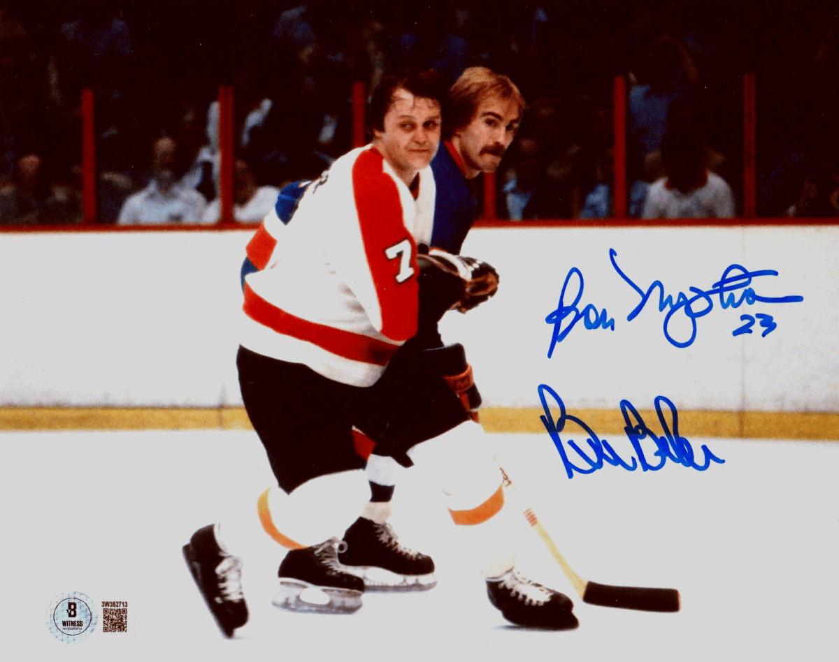 Bobby Nystrom & Bill Barber Dual Signed 8x10 Photo Beckett BAS COA Islanders HOF