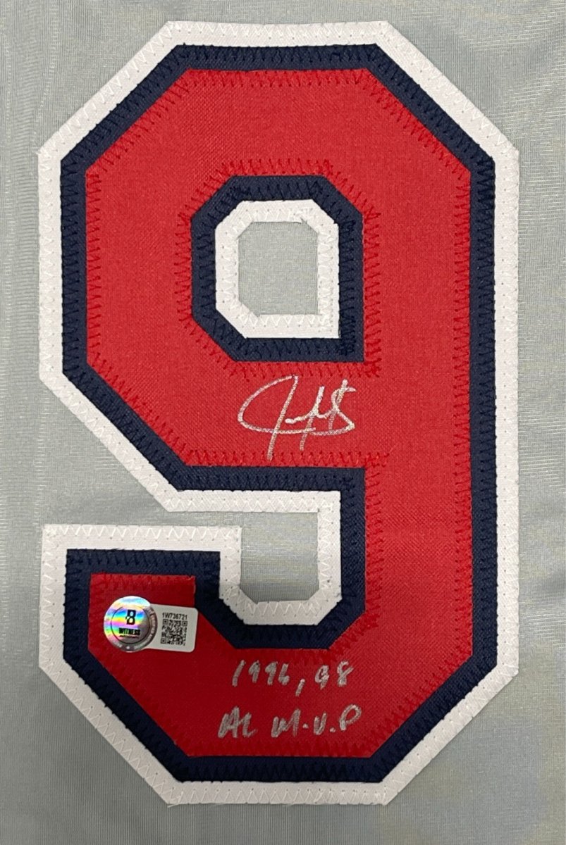 Juan Gonzalez Signed Rangers Custom Jersey w/ 96, 98 AL MVP Beckett Wit BAS COA