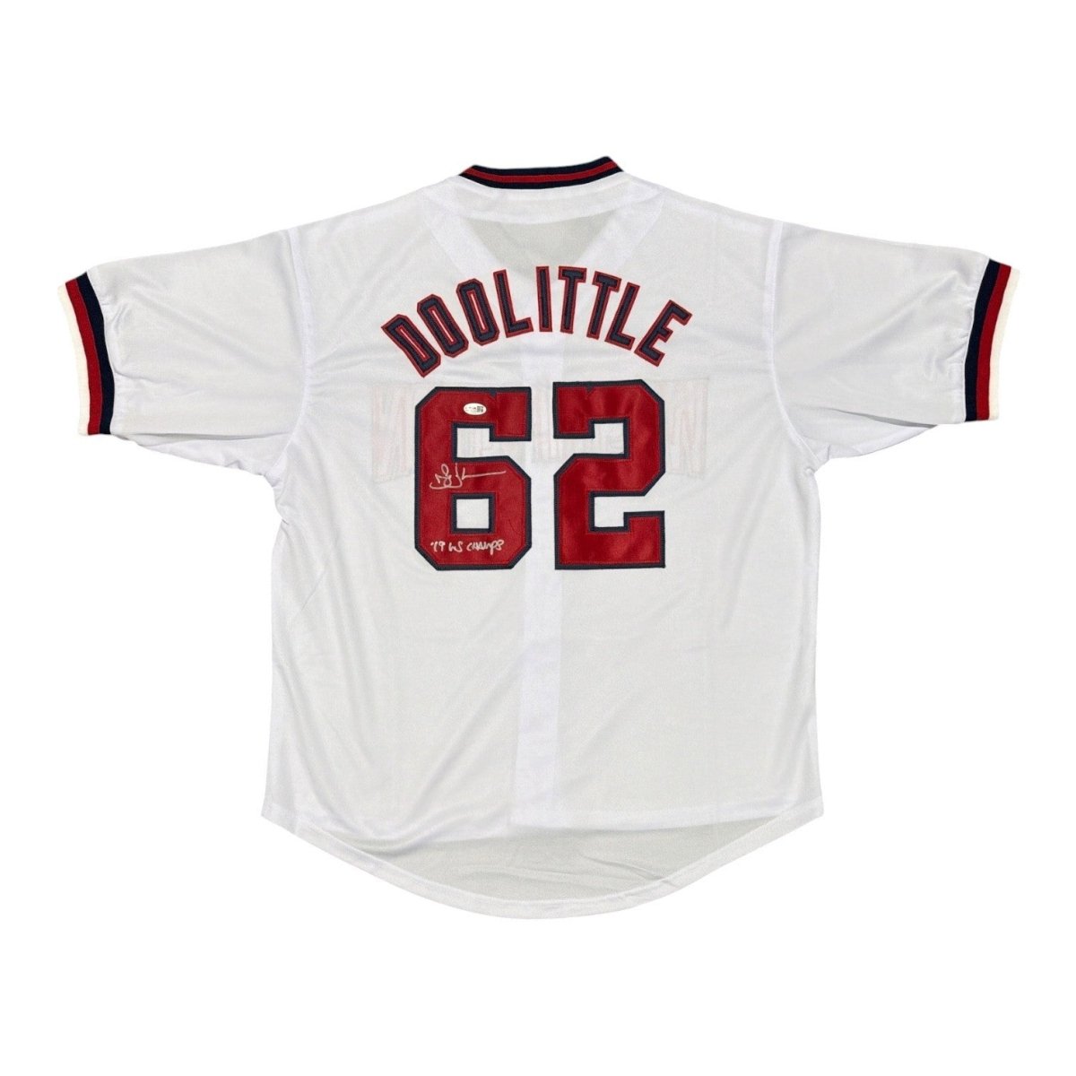 Sean Doolittle Signed Washington Nationals Custom Jersey w 19 WS Champs JSA COA