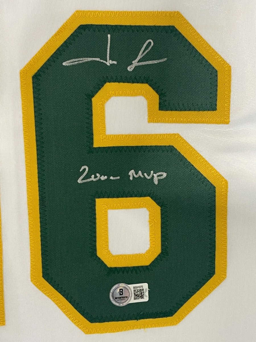 Jason Giambi Signed Oakland Athletics Custom Jersey w/ 2000 MVP Beckett BAS COA