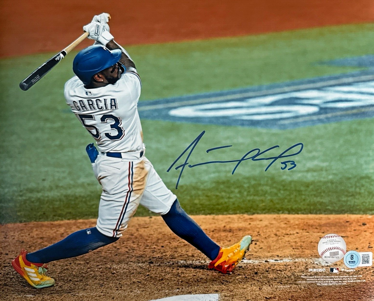 Adolis Garcia Signed Texas Rangers 11x14 Fanatics Photo Beckett Wit BAS COA #1