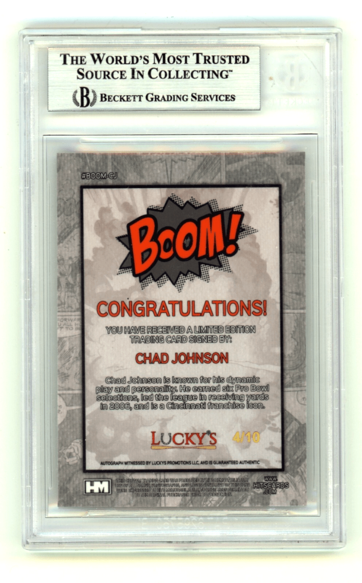 Chad Johnson 2024 Hits Memorabilia BOOM Gold /10 Signed BGS BAS Auto Cincinnati