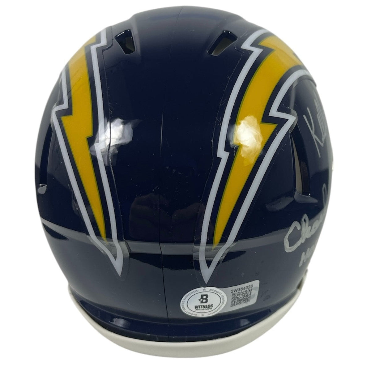 Kellen Winslow &amp; Charlie Joiner Signed Chargers TB Mini Helmet w/ HOF BAS COA