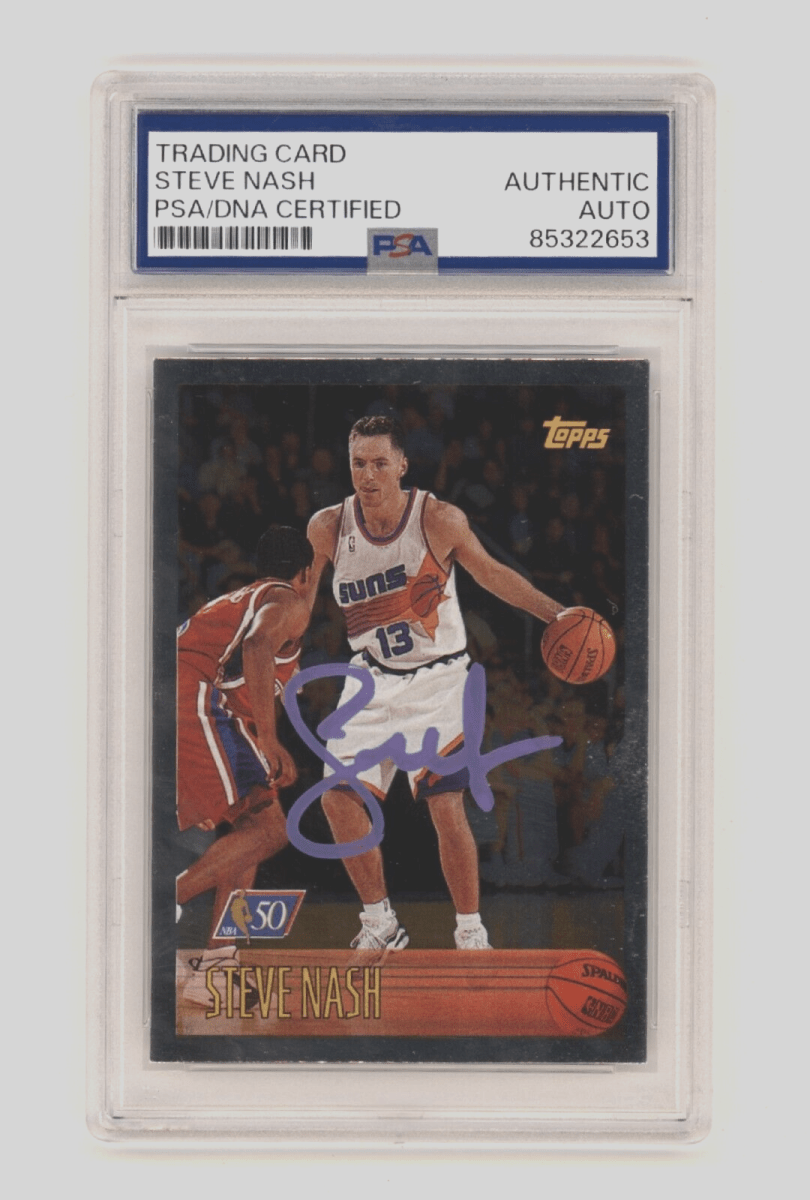 Steve Nash 1996-97 Topps Silver Foil NBA 50 #182 Rookie RC PSA Auth. Auto HOF