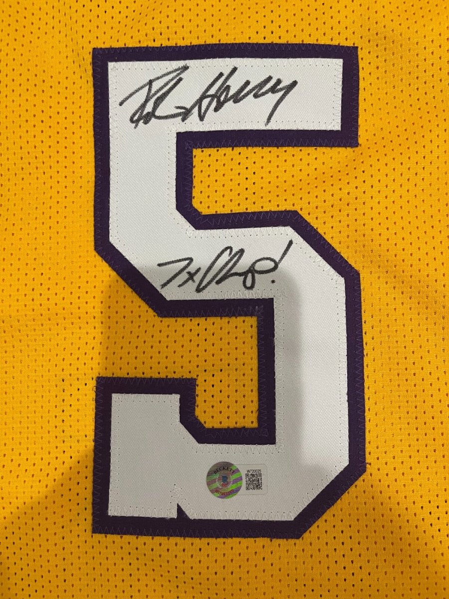 Robert Horry Signed Lakers Custom Jersey w/ 7x Champ Beckett Witness BAS COA