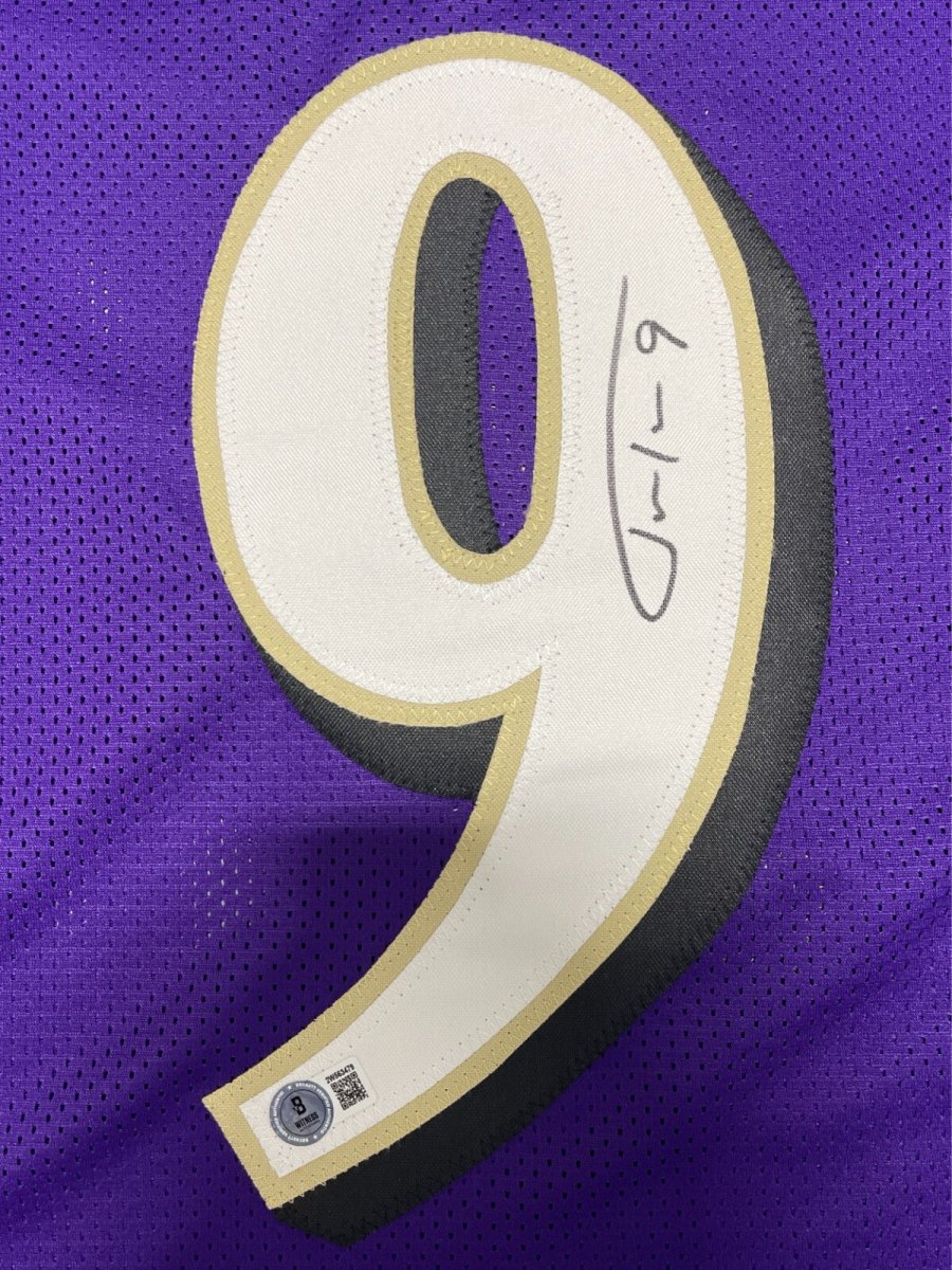 Justin Tucker Signed Baltimore Ravens Custom Jersey Beckett Witness BAS COA