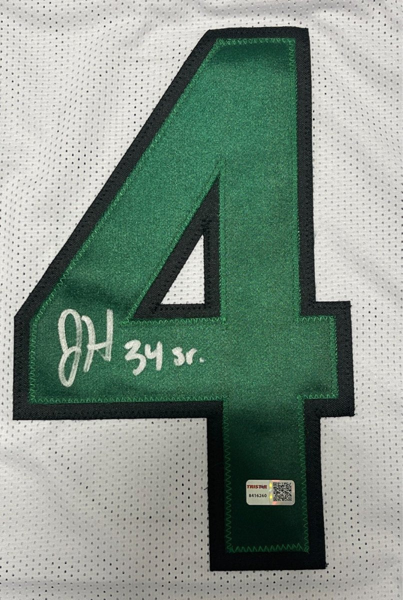 Justin Hardee Sr. Signed New York Jets Custom White Jersey TRISTAR Holo COA