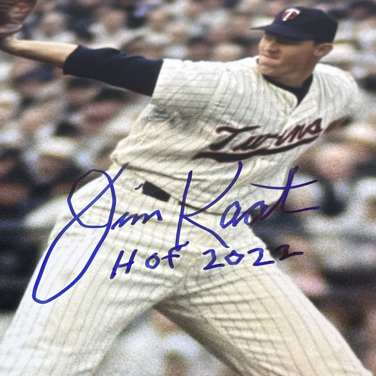 Jim Kaat Signed Minnesota Twins 16x20 Photo w/ HOF 2022 Beckett Witness BAS COA
