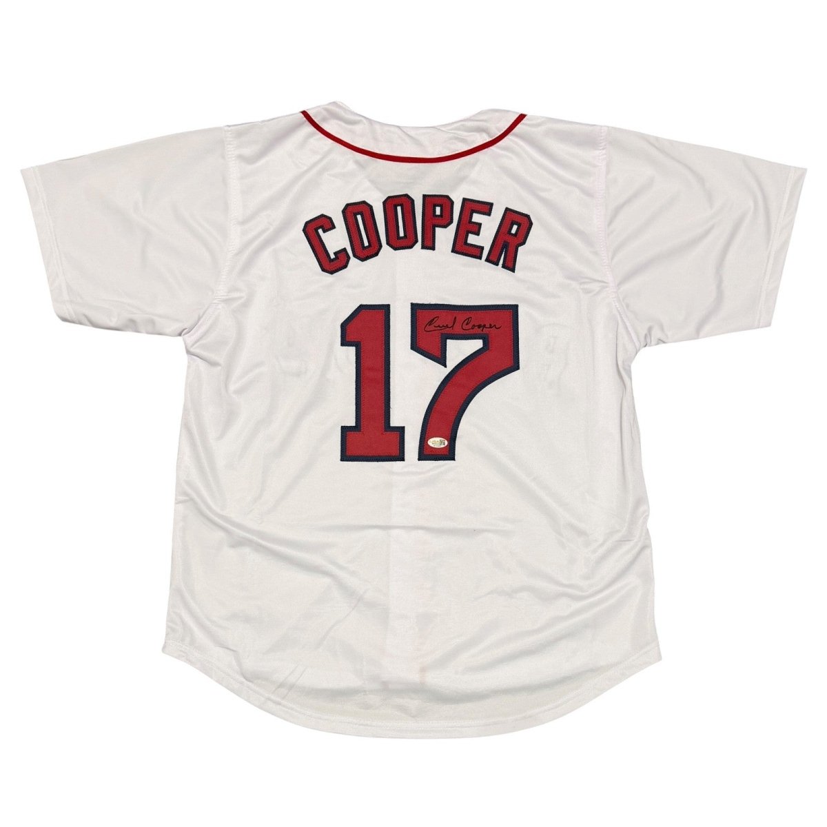 Cecil Cooper Signed Autographed Boston Red Sox Custom Jersey JSA Witness COA