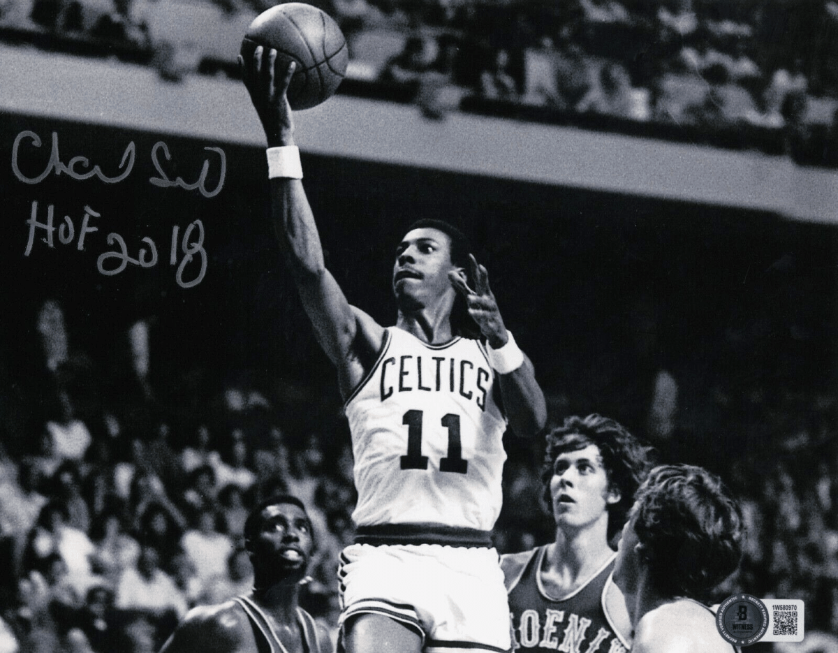 Charlie Scott Signed Boston Celtics 8x10 Photo w/ HOF 2018 Beckett Wit BAS COA