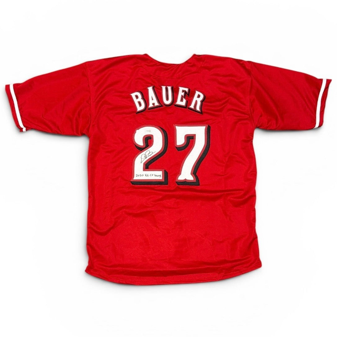 Trevor Bauer Signed Cincinnati Reds Custom Jersey w/ 2020 NL CY Young JSA COA