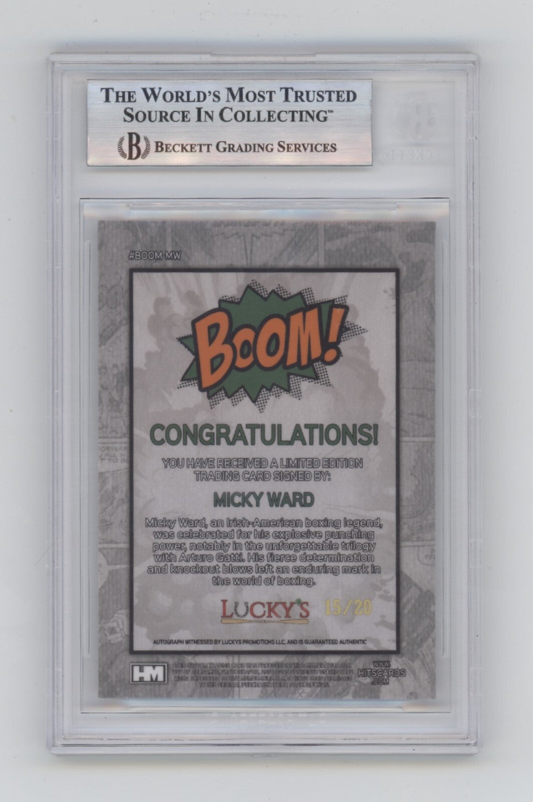 Mickey Ward 2024 Hits Memorabilia BOOM Silver #/20 Signed BGS BAS Auto Irish