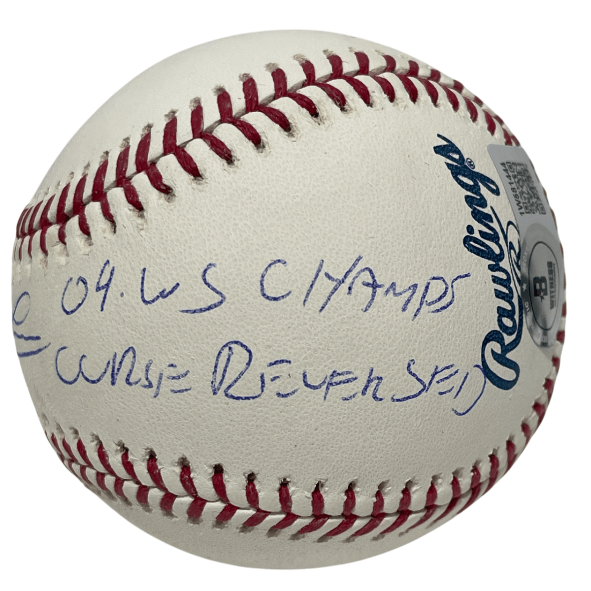 Derek Lowe Signed ROMLB Baseball w/ 2 Ins Beckett Witness BAS COA