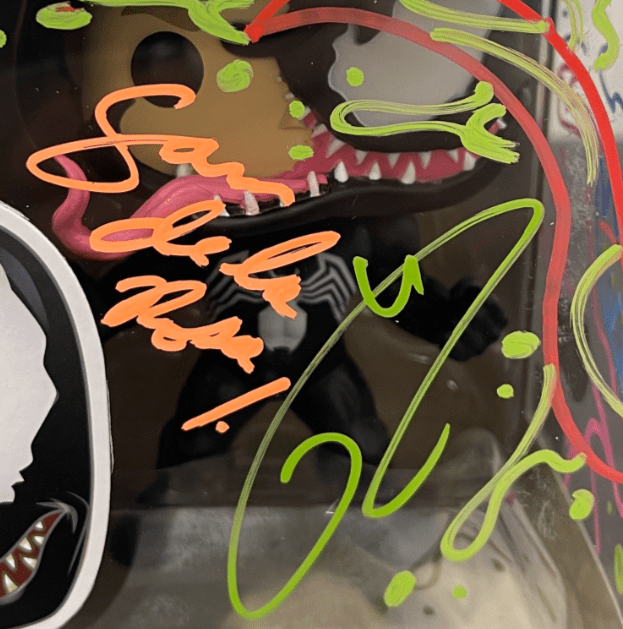 Tom Hardy Signed Venom Funko Pop #363 w/ Sam De La Rosa Sketch BAS & JSA COA A