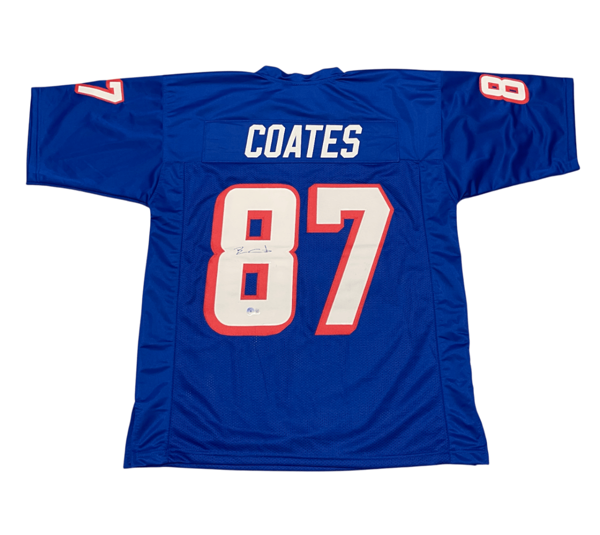 Ben Coates Signed New England Patriots Custom Jersey Beckett Witness BAS COA