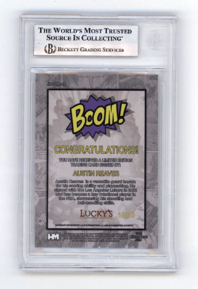 Austin Reaves 2024 Hits Memorabilia BOOM Silver JSY # 15/20 Signed BGS BAS Auto