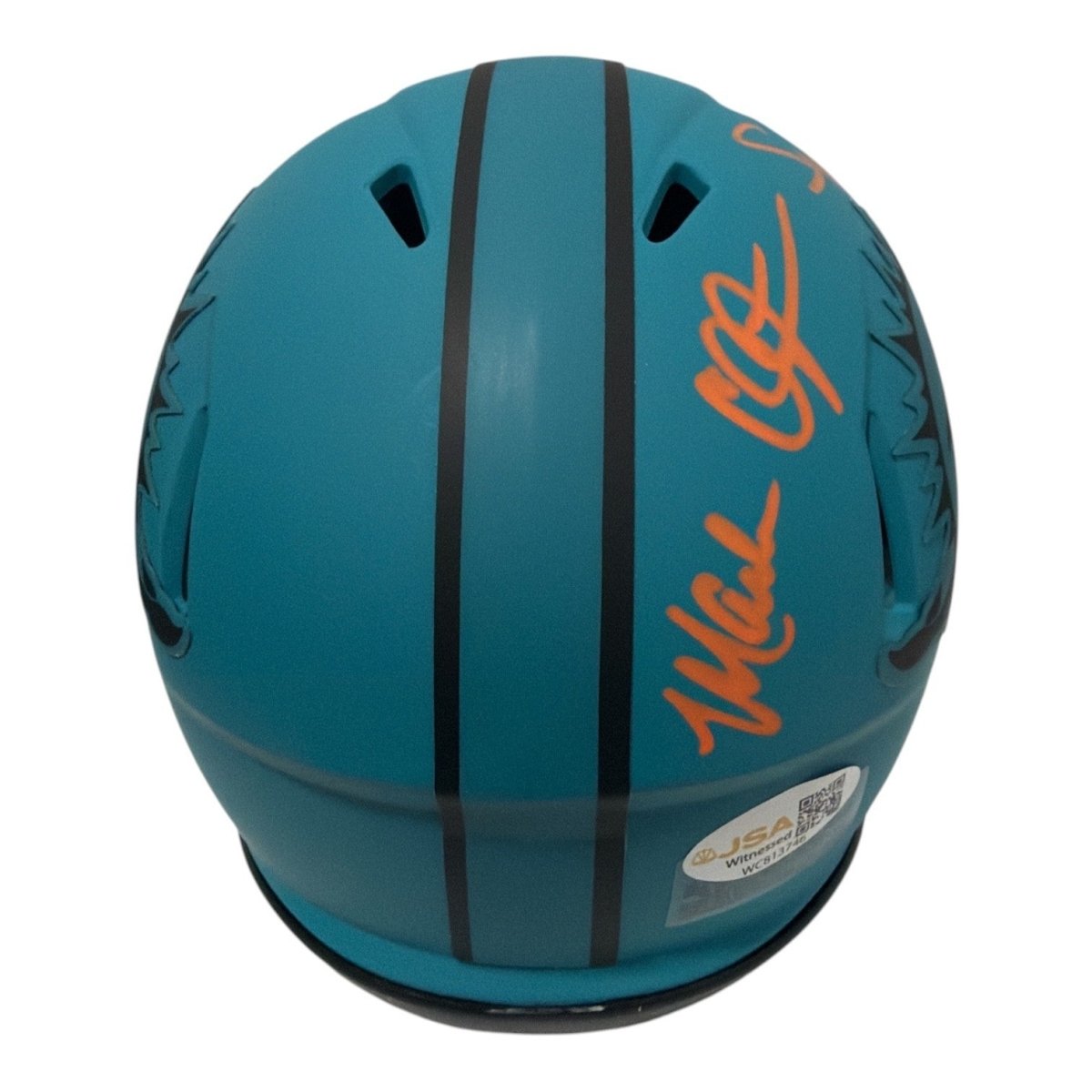 Mark Clayton &amp; Mark Duper Dual Signed Dolphins Rave Mini Helmet JSA Wit COA