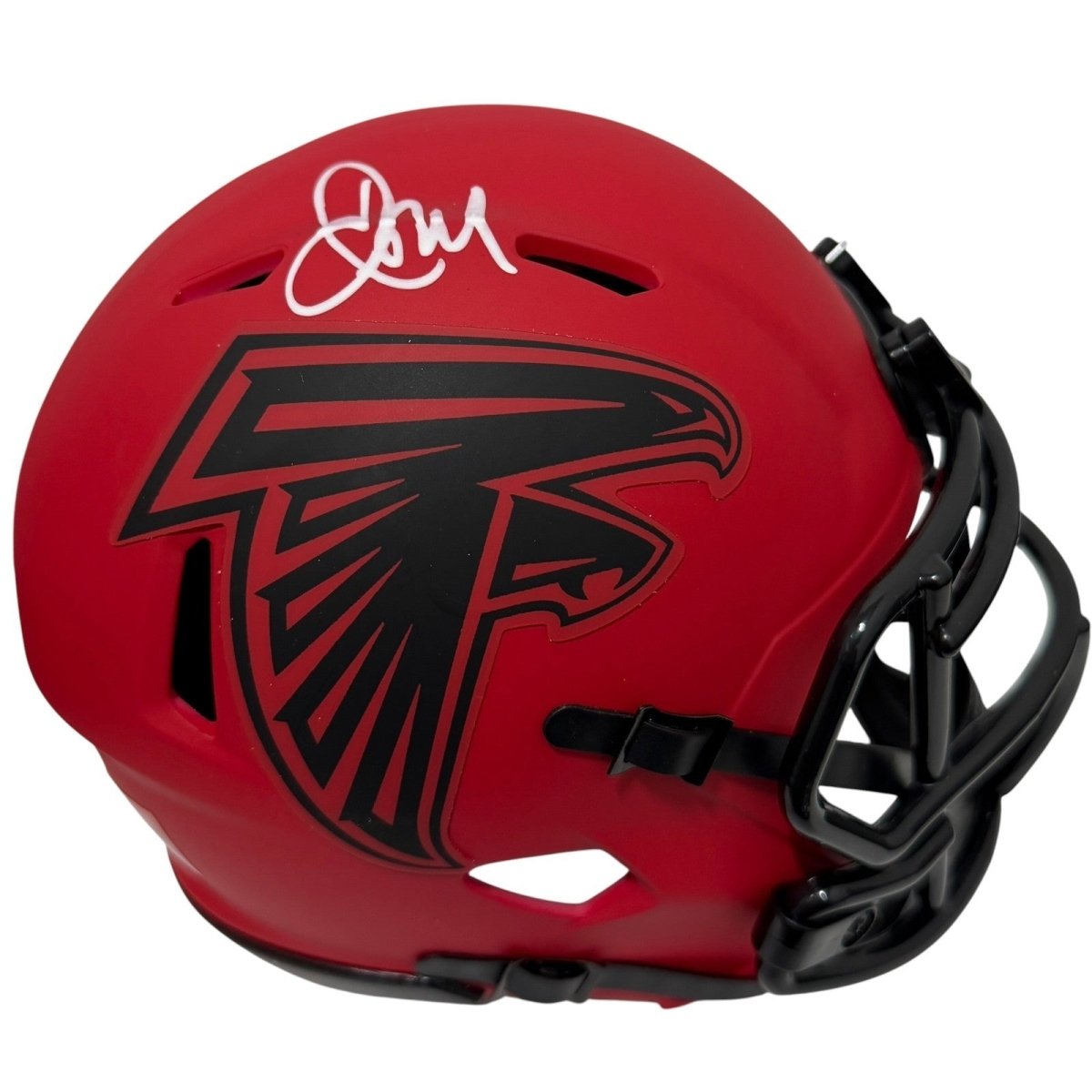 Jamal Anderson Signed Atlanta Falcons Rave Mini Helmet JSA Witness COA