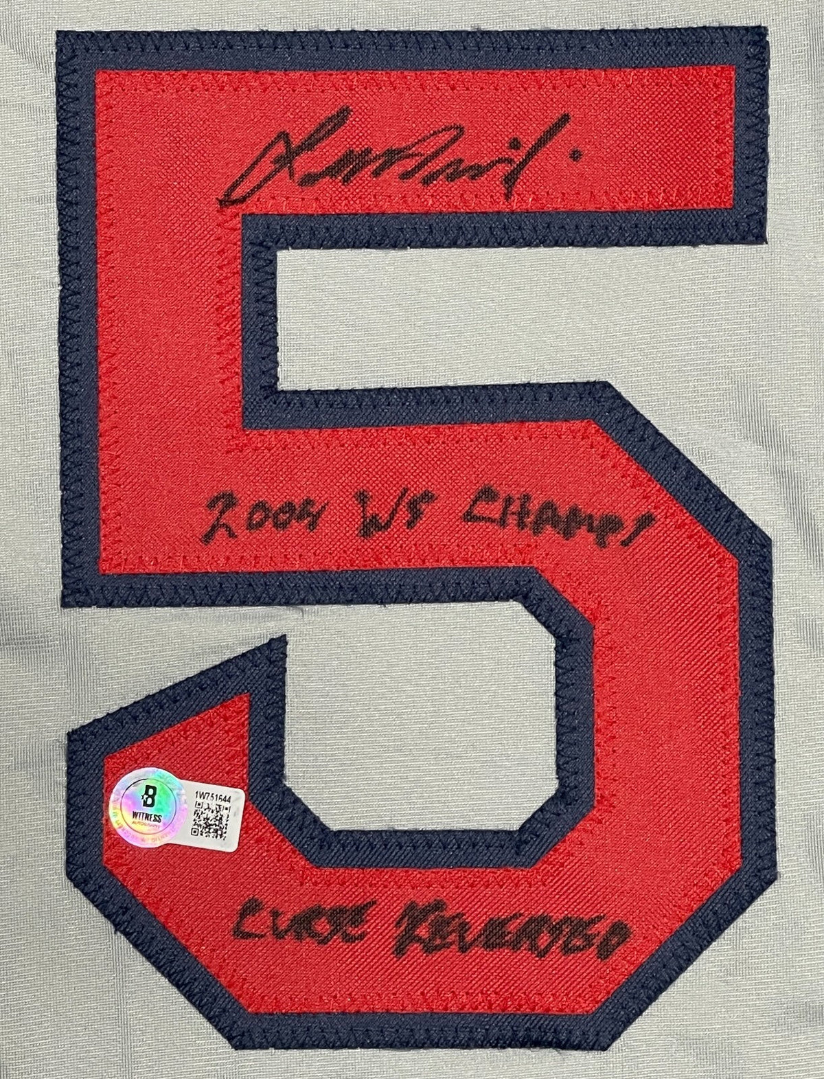 Lenny DiNardo Signed Boston Red Sox Custom Jersey w/ WS + Curse Beckett BAS COA