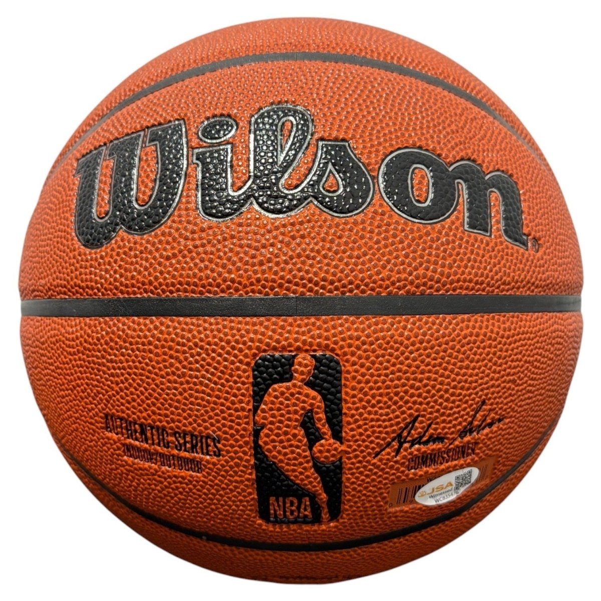 Larry Johnson Signed Autographed Wilson NBA Basketball w/ 92 ROY JSA Witness COA