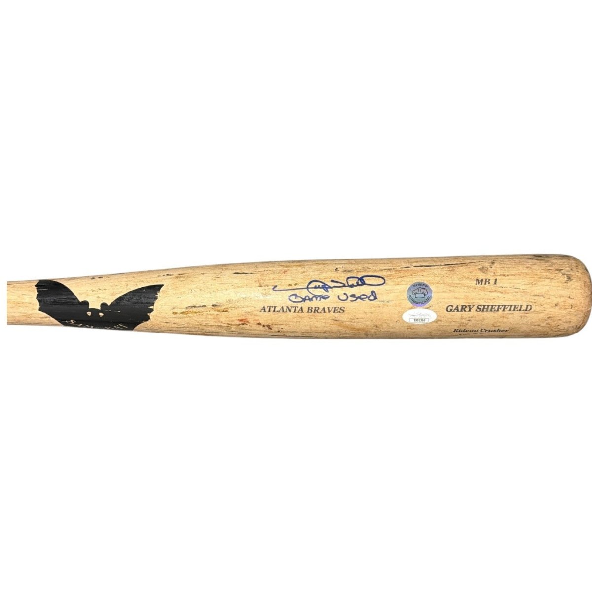 Gary Sheffield Signed Game Used Sam Bat Natural Bat JSA COA Braves A