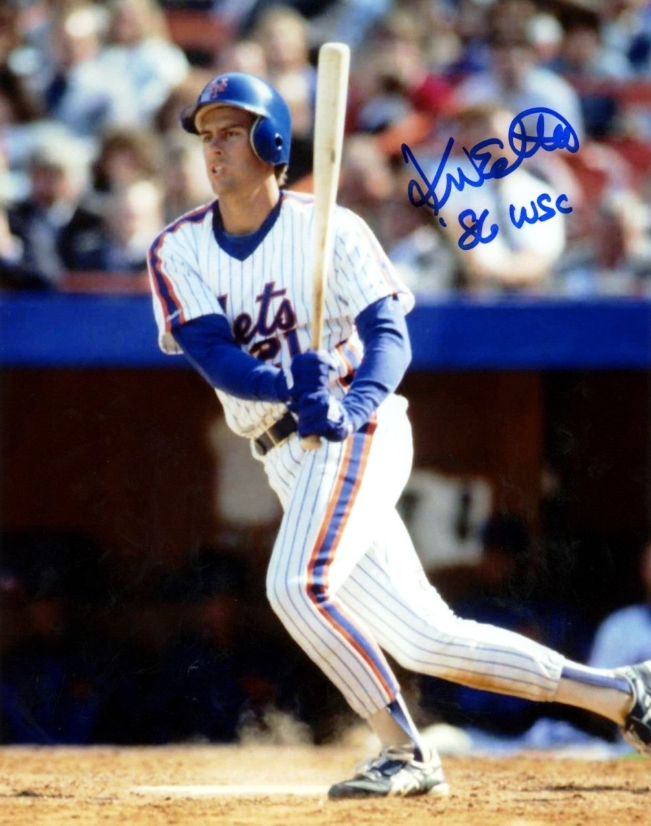 Kevin Elster Signed Autographed New York Mets 8x10 Photo w/ 86 WSC LSCM COA #2
