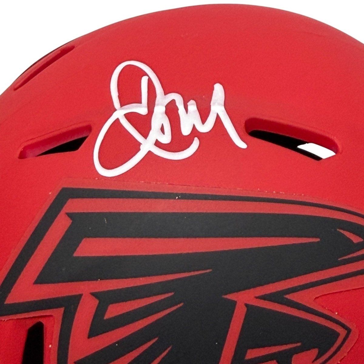 Jamal Anderson Signed Atlanta Falcons Rave Mini Helmet JSA Witness COA