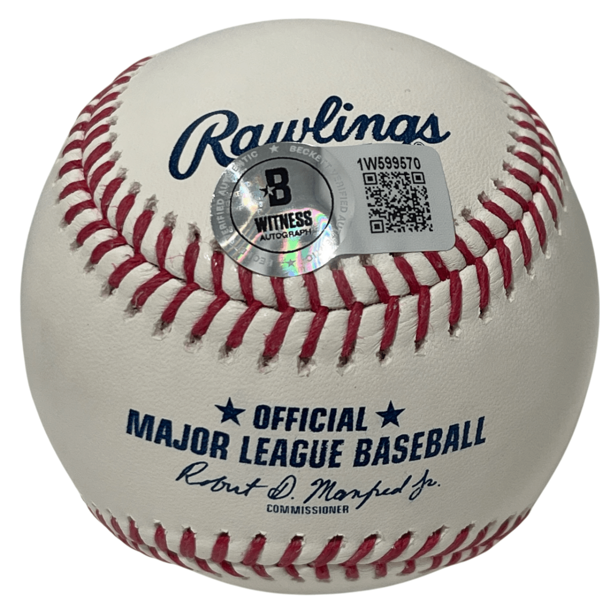 Todd Hollandsworth Signed ROMLB Baseball w/ 1996 NL ROY Beckett Witness BAS COA