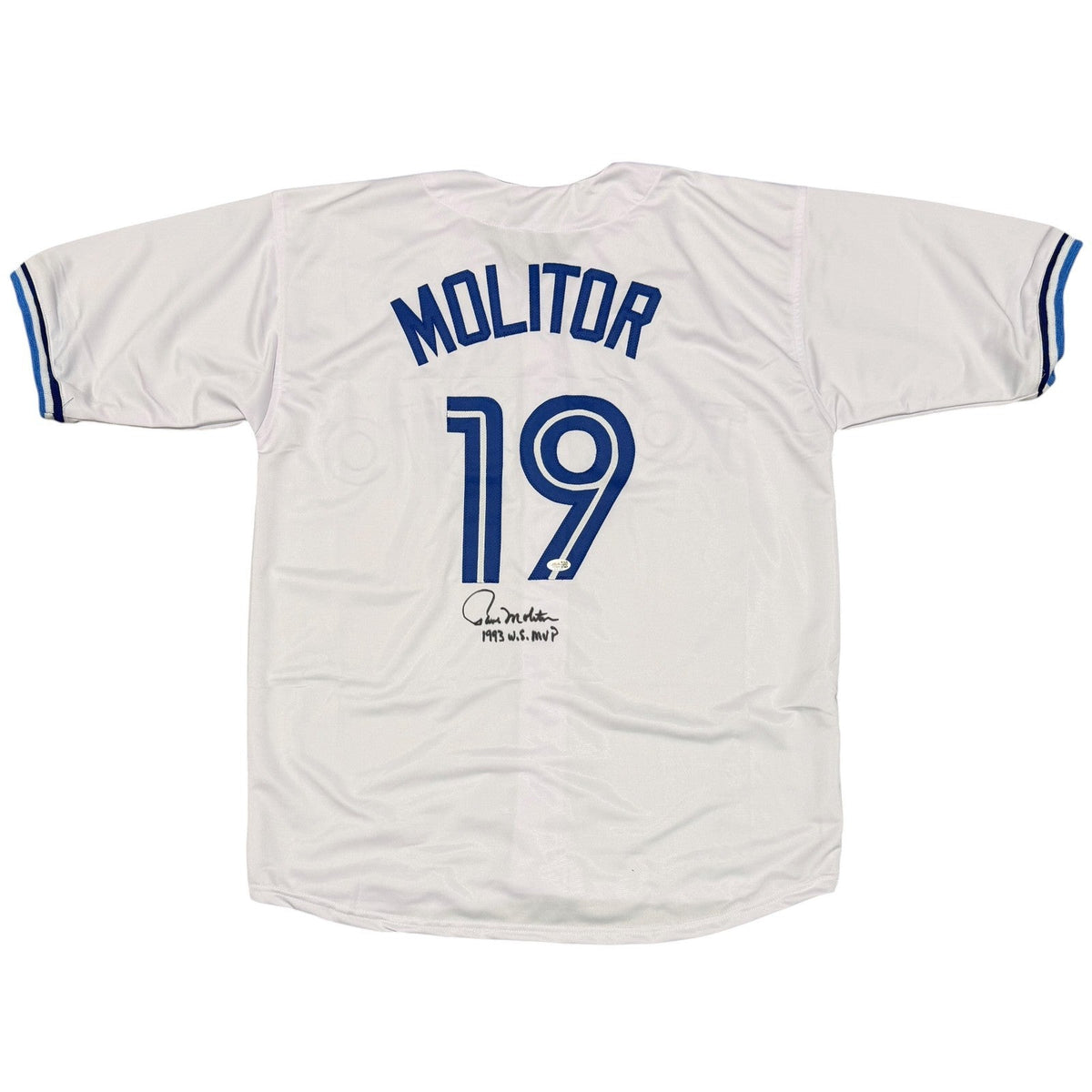 Paul Molitor Signed Toronto Blue Jays Custom Jersey w/ 1993 WS MVP JSA Wit COA