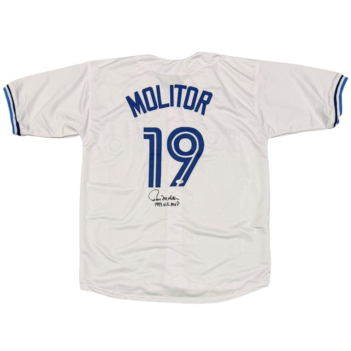 Paul Molitor Signed Toronto Blue Jays Custom Jersey w/ 1993 WS MVP JSA Wit COA