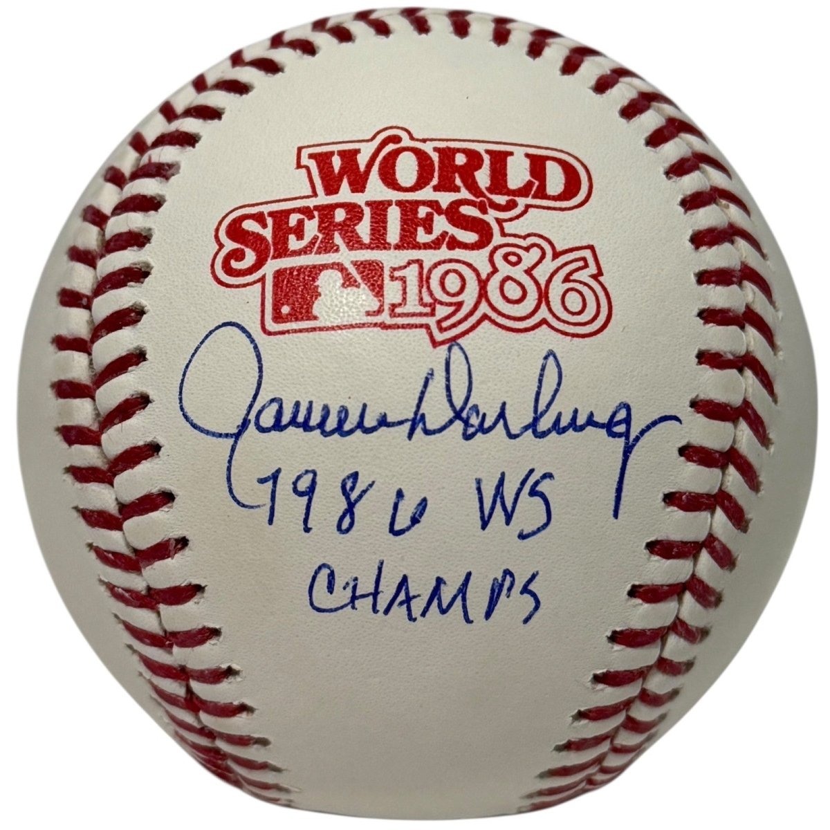 Ron Darling Signed 1986 World Series Baseball w/ 1986 WS Champs JSA Witness COA
