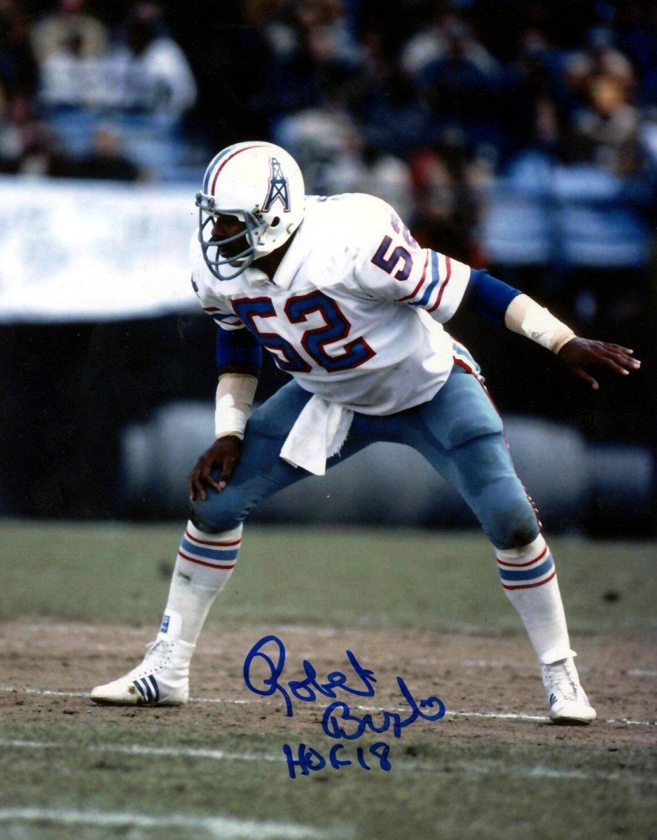 Robert Brazile Signed Houston Oilers 8x10 Photo w/ HOF 18 LSCM COA #2