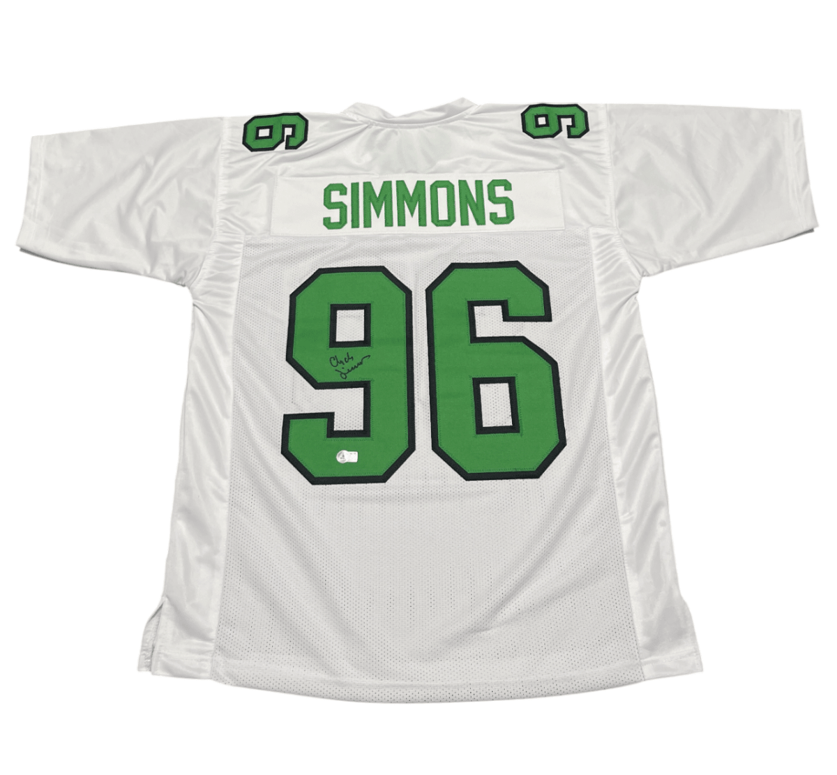 Clyde Simmons Signed Philadelphia Eagles Custom Jersey Beckett Witness BAS COA