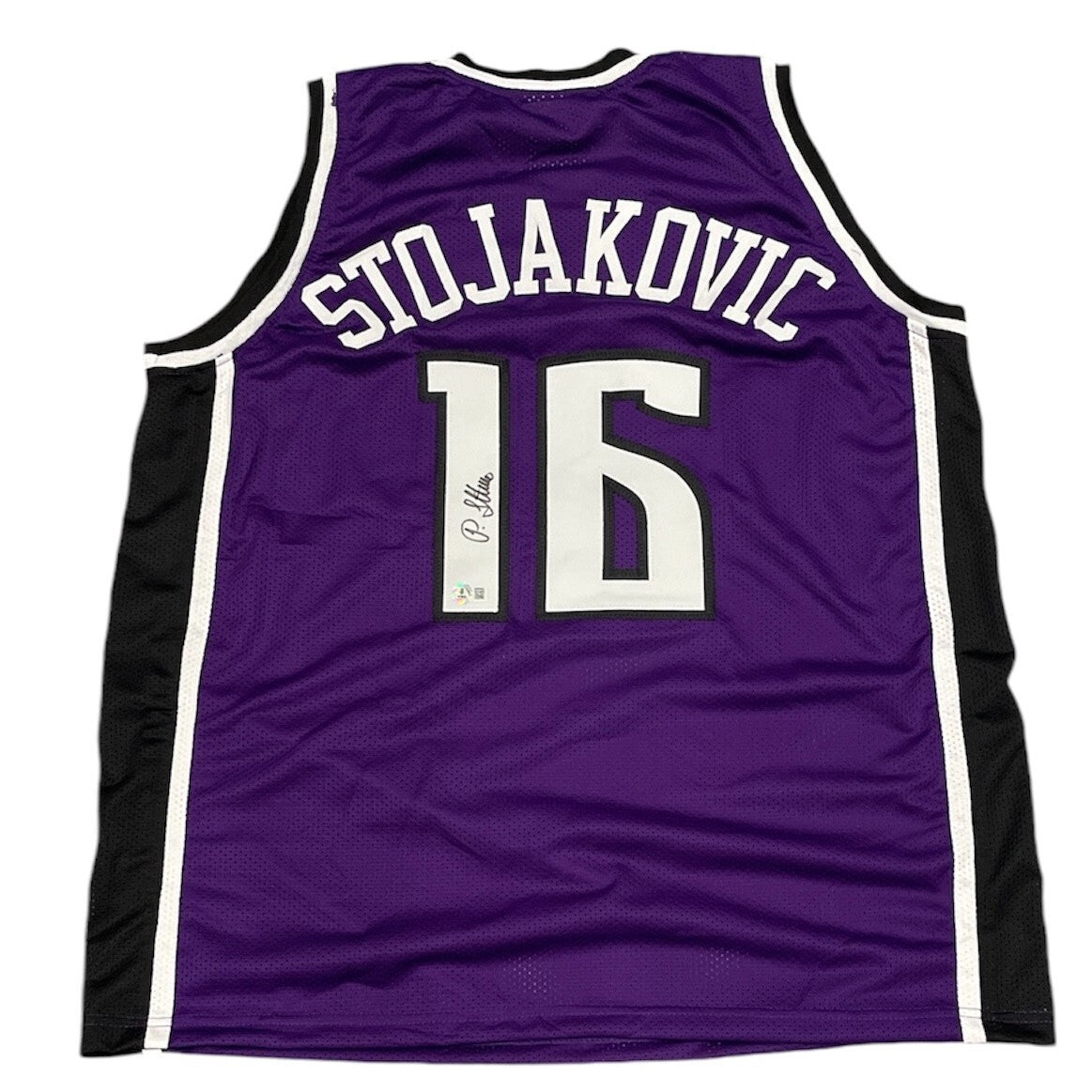 Peja Stojaković Signed Sacramento Kings Custom Jersey Beckett Witness BAS COA