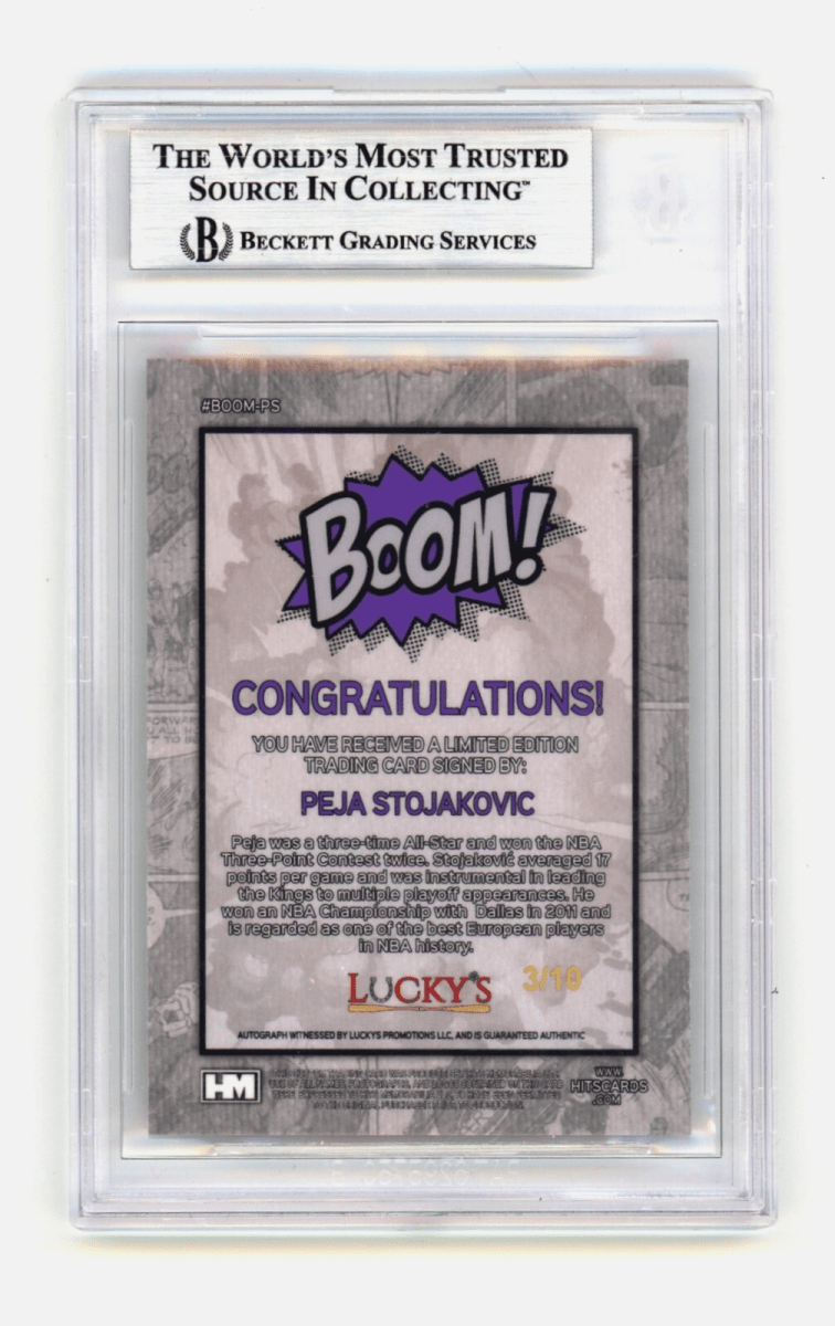 Peja Stojakovic 2024 Hits Memorabilia BOOM Gold /10 Signed BGS BAS Auto Kings